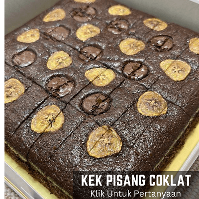 kek pisang coklat